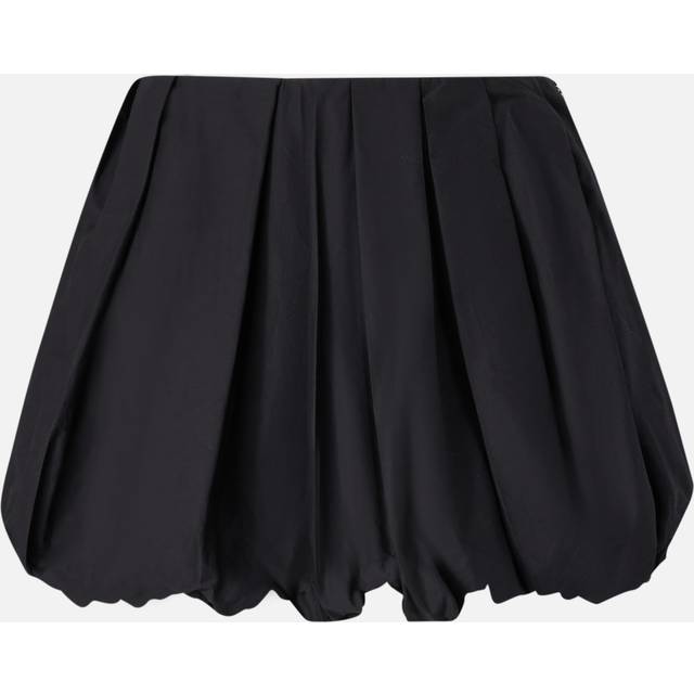 Pinko, Mini-jupe boule plissée en popeline, Noir limousine, 44