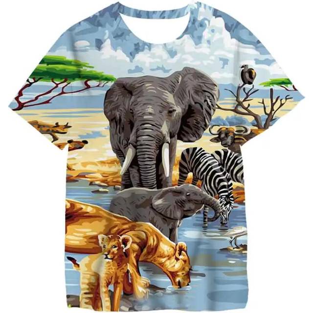 (TX-040170, 120) 2024 Child Boys Girls Dinosaur T-shirts Summer Short Sleeve Boy Clothes Causal T Shirt Tops Tee Children's clothing 3-14 year