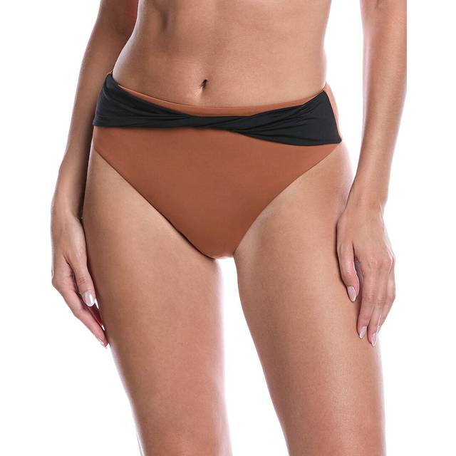 WeWoreWhat Belted Twist High-Rise Bikini Bottom
