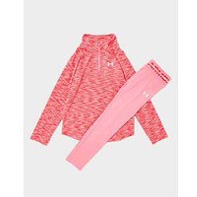 Under Armour Girls' Twist 1/4 Zip Top/Leggings Set Children - Pink - 5-6Y