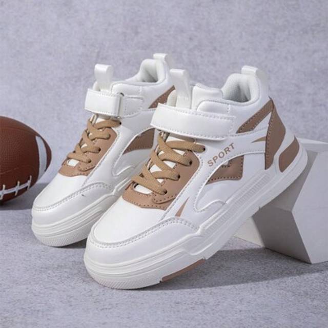 SHEIN Teenagers&#39; Autumn/Winter Leather Chunky Sneakers With Non-Slip Soles, Retro Contrast Color Upper, Fashionable And Versatile, Suitable For Daily Wear,