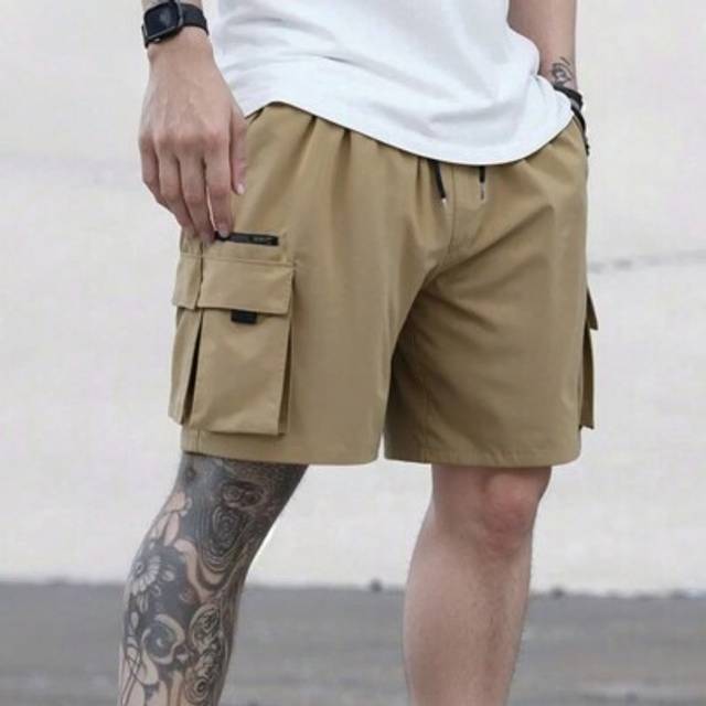 SHEIN Men&#39;s Plain Drawstring Waist Zip Pocket Loose Shorts Short Outfits For Men&#39;s Short Outfits Men&#39;s Shorts Casual