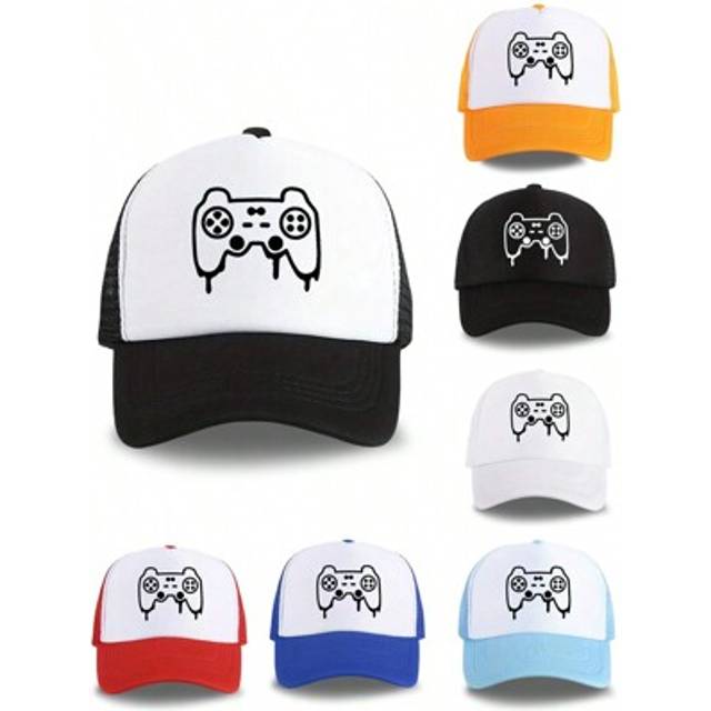 SHEIN 1pc Kids Breathable Sun Protection Baseball Cap, Cute Gaming Graphic Print, Foam Mesh Visor Casual Sports Sun Hat