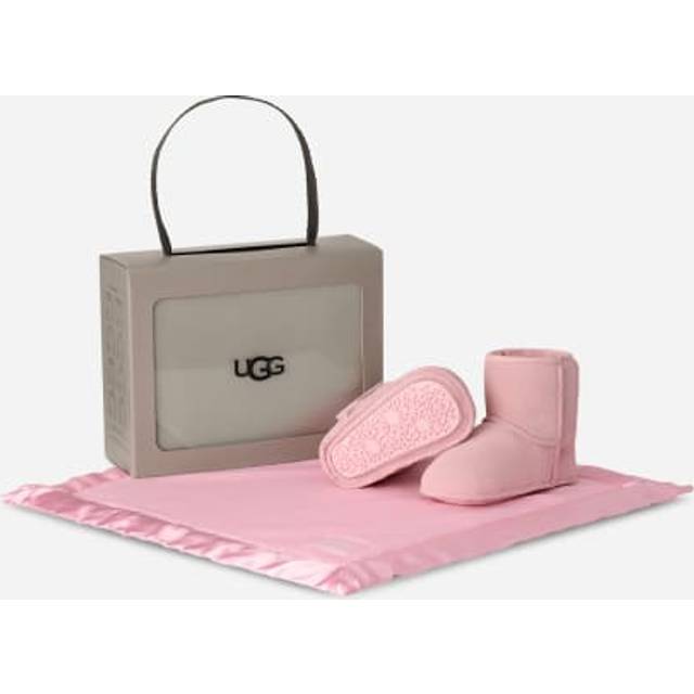 UGG® Classic Boot and Lovey Blanket in Ribbon Candy, Size 2, Fleece/Suede/Wool