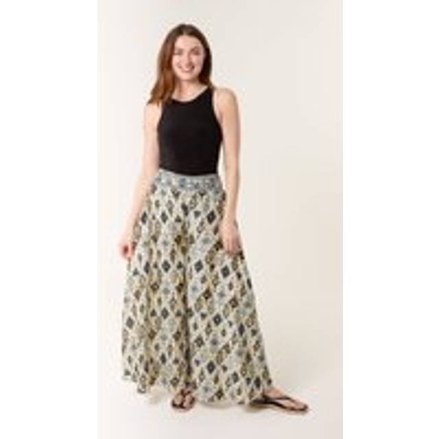 Blue Vanilla Women's Blue Patterned Wide Leg Trousers New Look - S