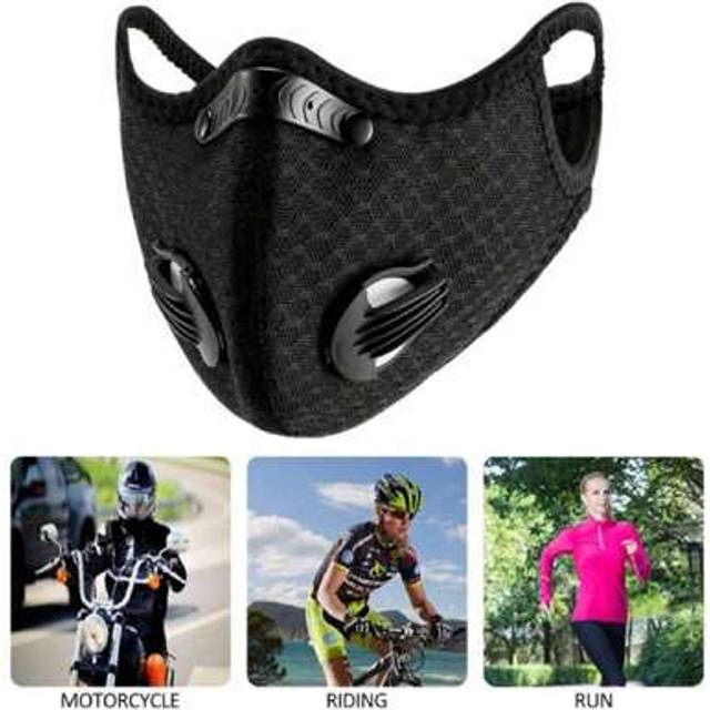 SHEIN Breathable Ergonomic Dust Mask Nose Clamp Anti-Dust Respirator Mask Adjustable Washable Activated Carbon Filters Woodworking