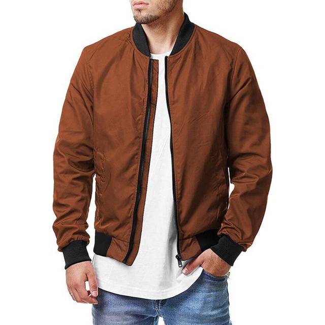 (brown, XXXXL) Fashion Casual Bomber Jacket Men Jacket Coat Men 2022 Spring Autumn New Outwear Stand Slim Military Jacket Men&apos;s Clothing