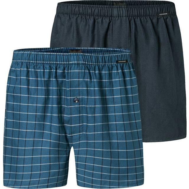 Schiesser 2-pack Boxershorts multipack - Blue - 4XL