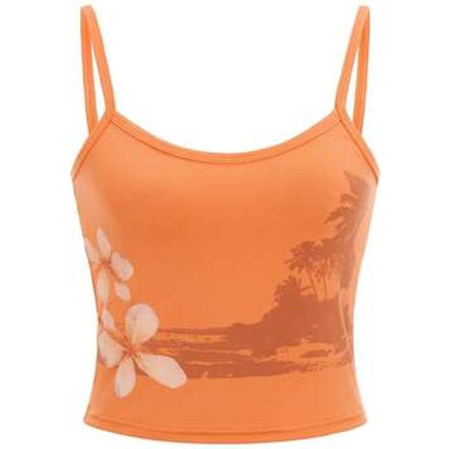 SHEIN Women&#39;s Floral Tree Print Camisole Summer Sleeveless Backless Low Cut Slim Fit Crop Tops