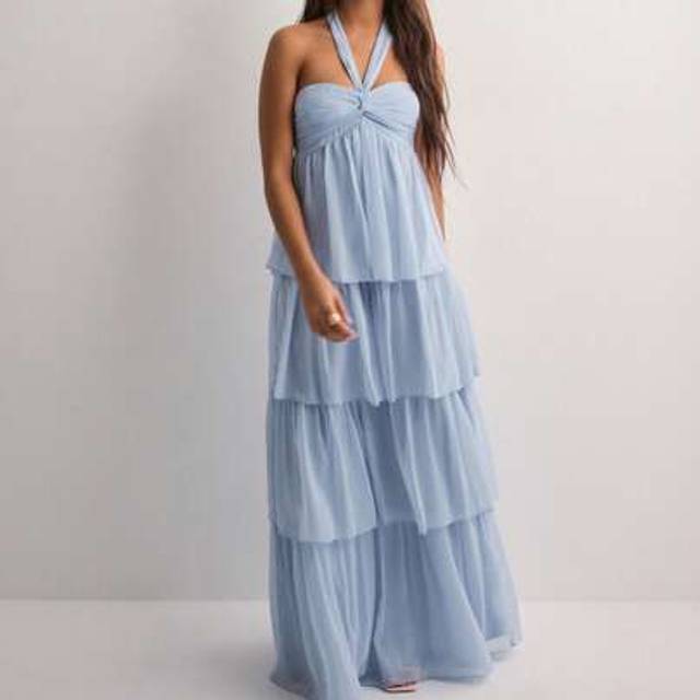 SHEIN Women&#39;s Summer Casual Tube Top Halter Neck Strap Long Summer Comfortable Dress