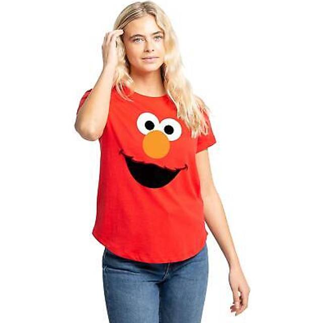 Sesame street womens t-shirt elmo face top tee s-2xl official