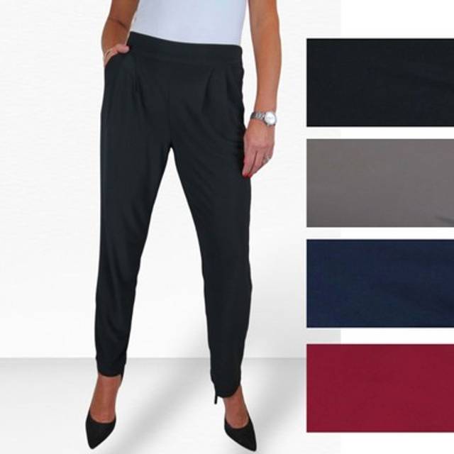 Women's elastic waist trouser soft stretch material office work high rise 10-20