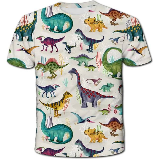 (TX-042420, 100) 2024 Child Boys Girls Dinosaur T-shirts Summer Short Sleeve Boy Clothes Causal T Shirt Tops Tee Children's clothing 3-14 year