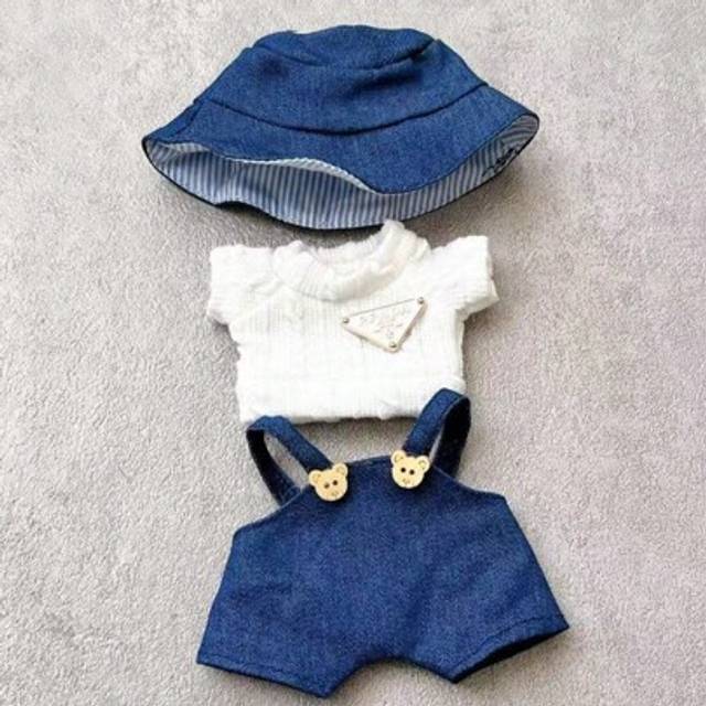 SHEIN ForLABUBU Infant Clothing Set - Cute Sweater, Hat, Suspender Pants, Outfit With Accessories For ForLABUBU Sitting Party