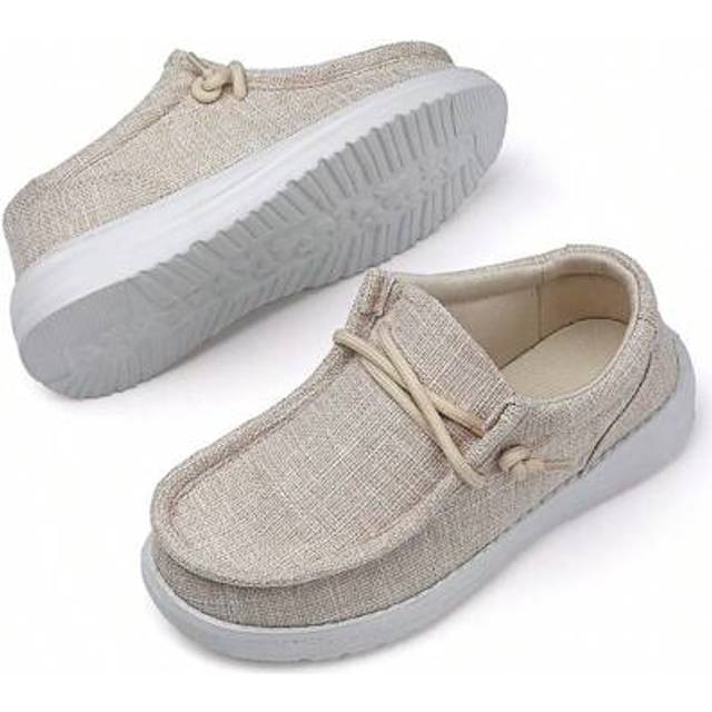 SHEIN Kids&#39; Loafers & Oxford Shoes, Fashion Casual Slip-On Linen Mesh Breathable Versatile Slip-On Canvas Sneakers For Boys And Girls