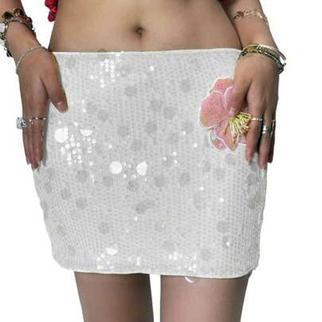 SHEIN Women&#39;s Sequin Mini Skirts Fashion Low Waist 3D Flower Slim Fit Skirts Short Club Skirts