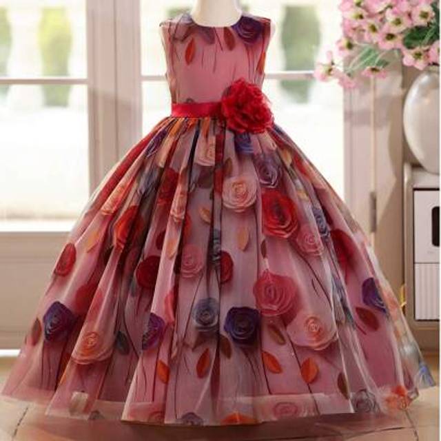 SHEIN Girls&#39; Princess Dress, Special Occasion Puff Tulle Dress, Summer Children Formal Party Dress