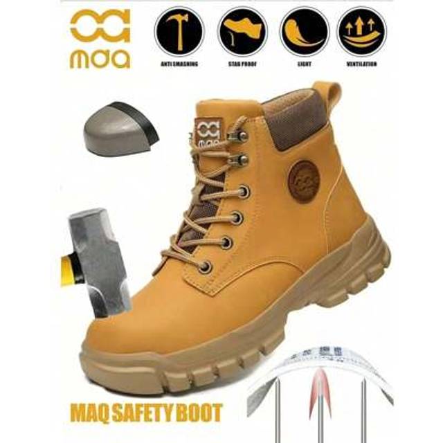 SHEIN High-Top Work Safety Boots For Men & Women, Plus Size, Lightweight, Puncture-Resistant, Fireproof, Oil-Resistant, Waterproof, Outdoor Protection Shoes