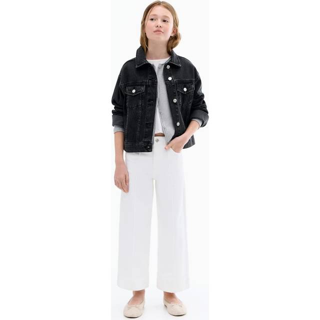 Mango Kids' Alice Long Sleeved Denim Jacket, Open Grey