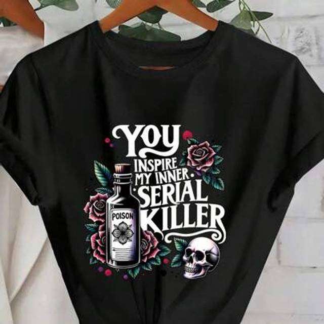 SHEIN Plus Size Women&#39;s Summer Poison Bottle, Rose, Skull & Slogan Graphic T-Shirt,|Going Out Tops Women,GoingOutOutfits,TeacherOutfitsForWomen,Back To