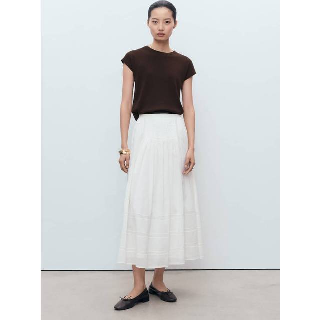 Mango Garcia Cotton Blend Round Neck Cap Sleeve Knit Jumper