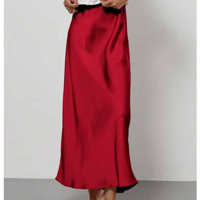 SHEIN Se-Hore Women Fashion Stretchy Satin Texture Long Skirt