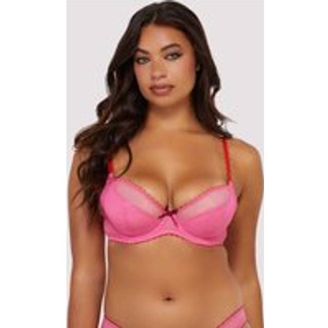 Grace Pink Supportive Net 'Plunge Bra' - 36DD