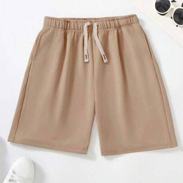 SHEIN Teenage Boys Basic Knit Sweatshirt And Shorts Set, Casual