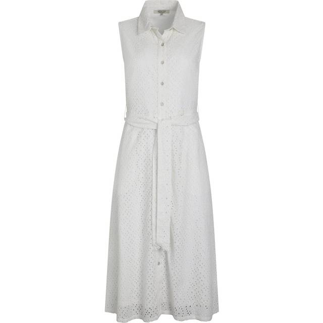 Alinda Cotton Broderie Shirt Dress - White - 16