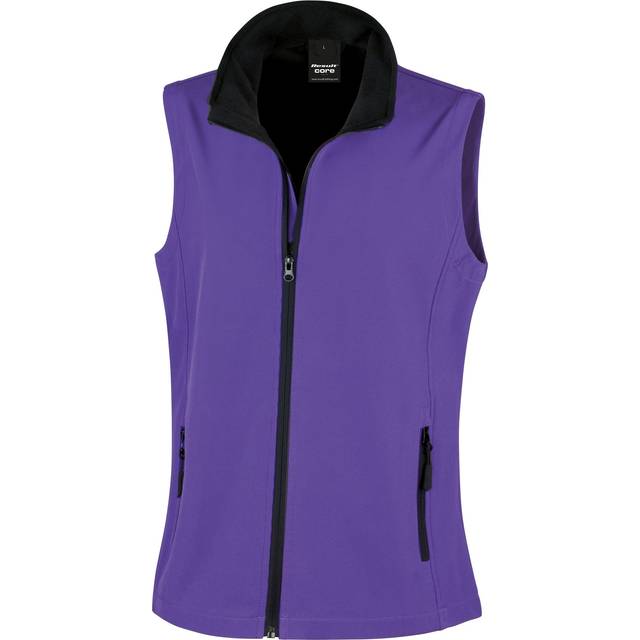 (M, Purple / Black) Result Core Womens/Ladies Printable Softshell Bodywarmer