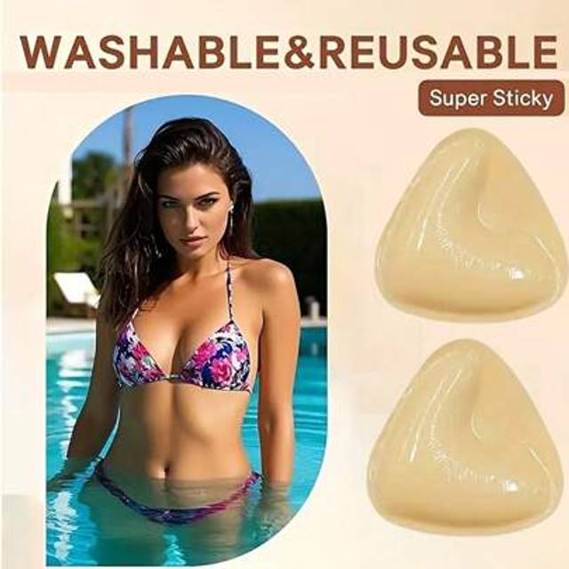 SHEIN 1pair Double-Sided Sticky Bra Inserts Adhesive Bra Pads Push Up Breast Enhancers Pads Reusable Padded Ultra Instant Lift Inserts