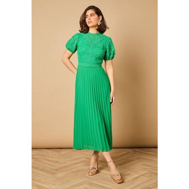 Oasis bright green midi dress womens occasion dresses
