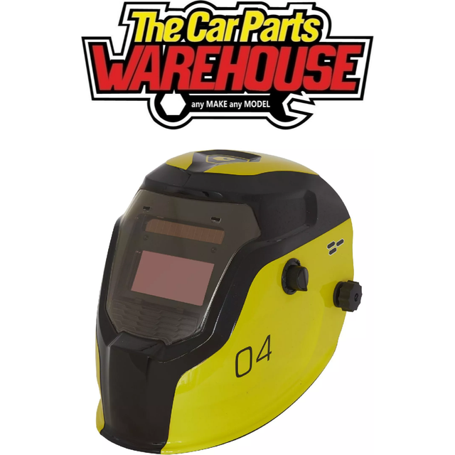 Sealey auto darkening yellow welding helmet with shade control 9-13 - pwh4