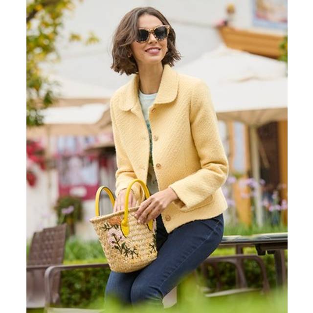 Women's Nancy Vintage Tweed Jacket - Size 10 - Yellow - by Joe Browns