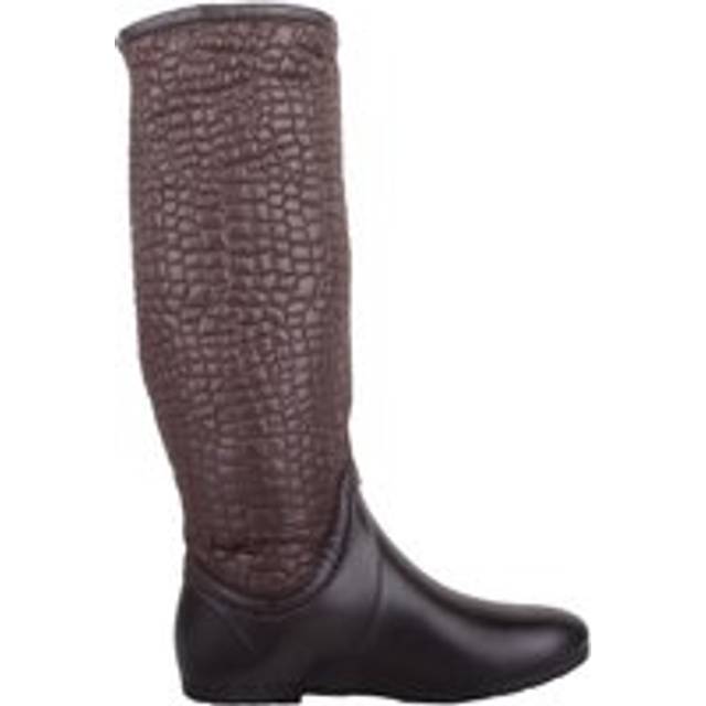 Slip On Waterproof PVC Rain Winter Walking Wellington Welly Boots - Brown - 6