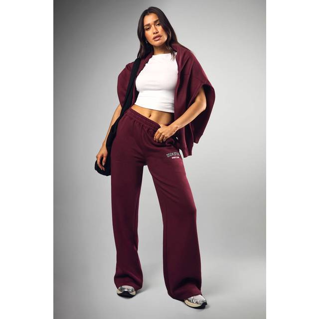 Womens Tall DSGN Studio Applique Straight Leg Jogger - Red - XS