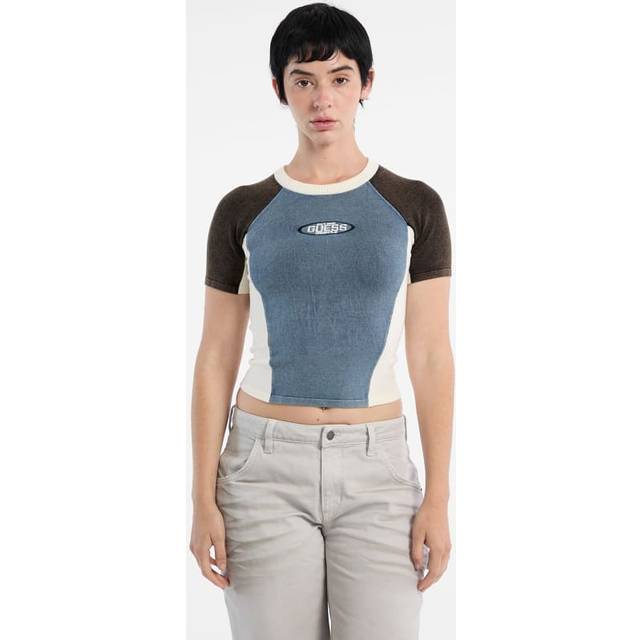 Guess Originals Cropped Logo Sweater - Blue