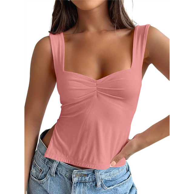 Womens Going Out Crop Tops Backless Tank Summer Y2k Teen Basics Cute Clothes Watermelon Red S