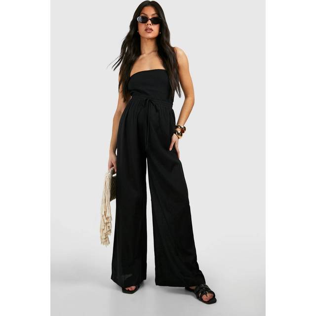 Womens Maternity Linen Look Straight Leg Trouser - Black - 10