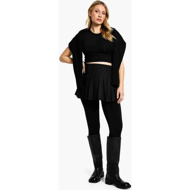 Womens Maternity Thermal Bump Support Fleece Lined Tights - Black - M/L, Black
