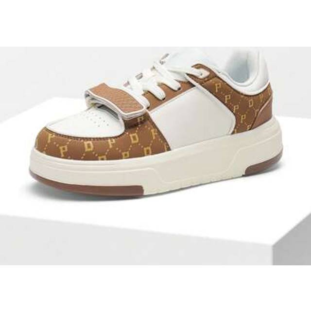 SHEIN Women Sneakers Platform Round Toe Silhouette With Letter Printing Lace-Up Closure Leather Oli Comfortable Casual Preppy Fashion Chunky Sneaker