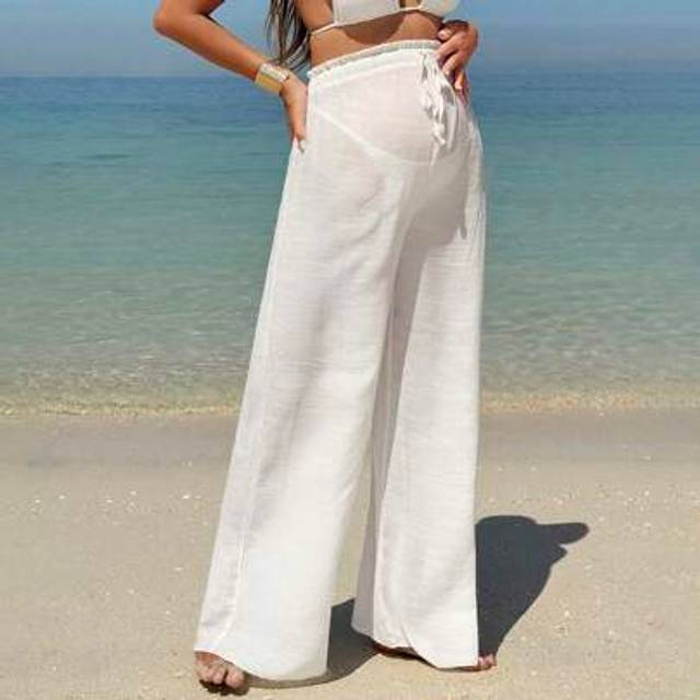 SHEIN Solid Color Maternity Cover-Up Casual Chic, Suitable For Summer