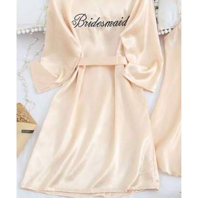 SHEIN 1pc Women Bridal Robe, Spring/Summer Wedding Sleepwear, New Bride Silk-Like Bathrobe, Sexy Casual Loungewear Back To School