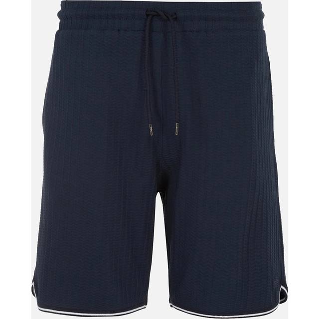 Emporio Armani Bermudashorts Tekstureret Bomuld Til Strandtøj - Marineblå