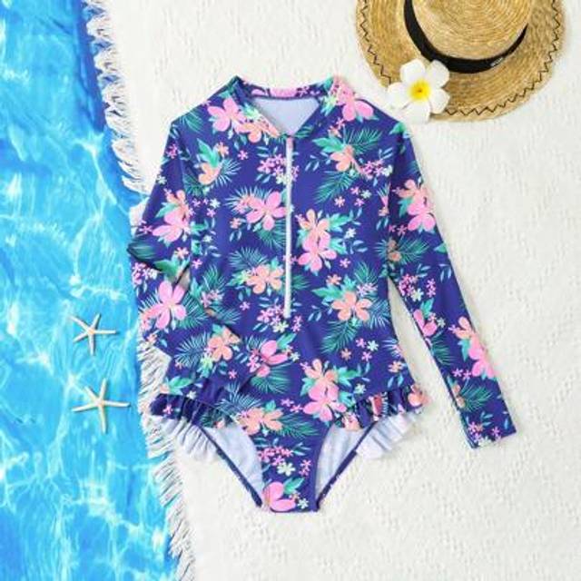 SHEIN Printed One-Piece Swimsuit For Teenage Girls