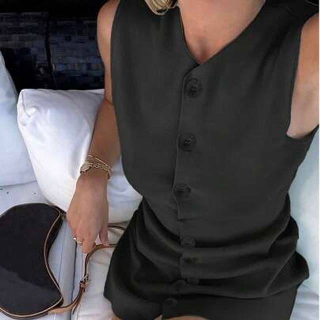 SHEIN FOR BEAUTY Spring And Summer New Women&#39;s Pullover Dress, Simple And Casual Vacation Style, Solid Color Cardigan Dress, College Style Graduation Dresse