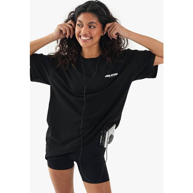 Womens DSGN Studio Sports Oversized Gym T-shirt - Black - XS