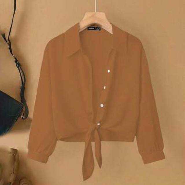 Franclia French Elegant Woven Lapel Long Sleeve Tied Cardigan, New Summer White Lady Blouse