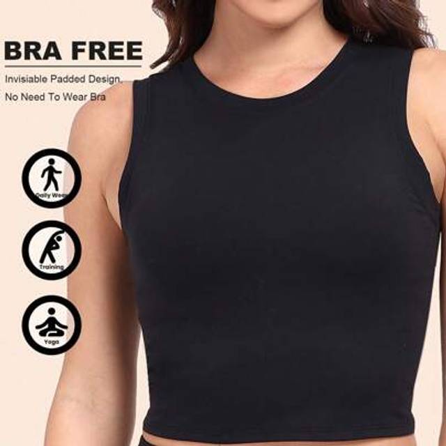 SHEIN 1pc Women Seamless Sports Bra With Removable Cup And Sponge Padding, Double Layer, Shock Absorbing, Non-Slip, Chafe-Free, 70% Polyamide, Nude Feeling,