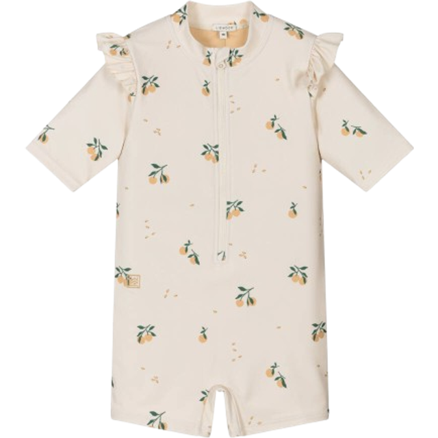 Liewood Girls Ivory Peach Print Sun Suit - 12 month
